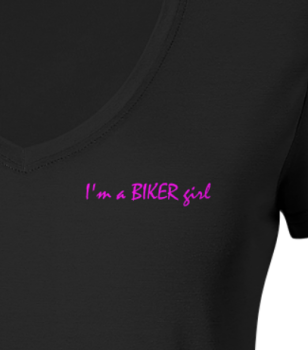 I'm a BIKER girl / Ladies V-Neck T-Shirt