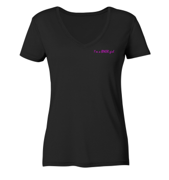 I'm a BIKER girl / Ladies V-Neck T-Shirt