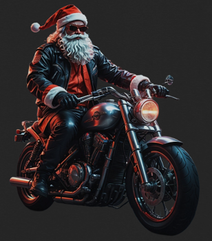Weihnachtsmann Motorrad / Sweatshirt