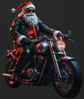 Weihnachtsmann Motorrad / T-Shirt