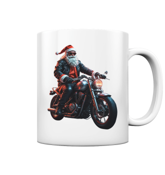 Weihnachtsmann Motorrad / Tasse
