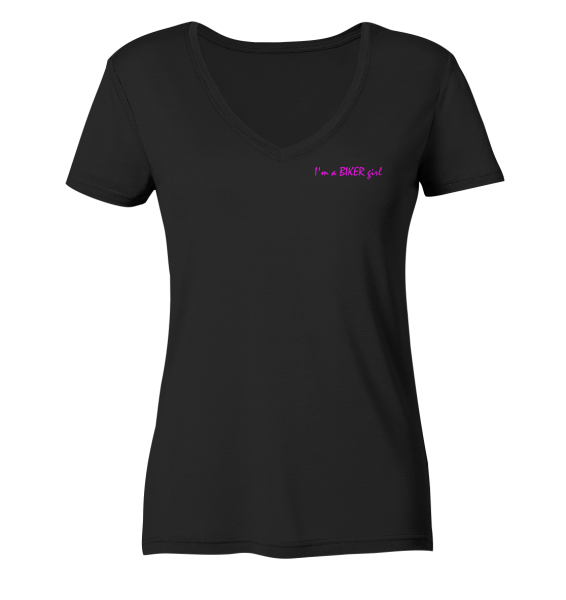 I'm a BIKER girl / Ladies V-Neck T-Shirt