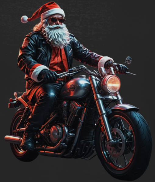 Weihnachtsmann Motorrad / T-Shirt