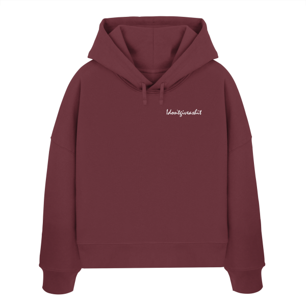 I don't give a shit / Ladies Boxcut Hoodie